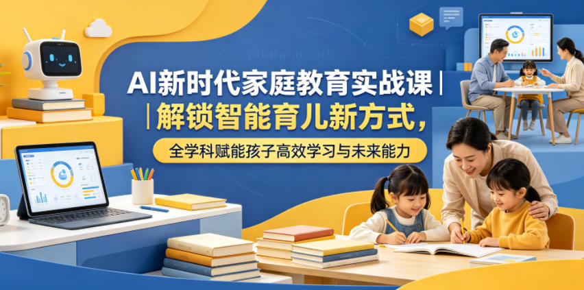 AI新时代家庭教育实战课｜解锁智能育儿新方式，全学科赋能孩子高效学习与未来能力| 鹿鸣网创