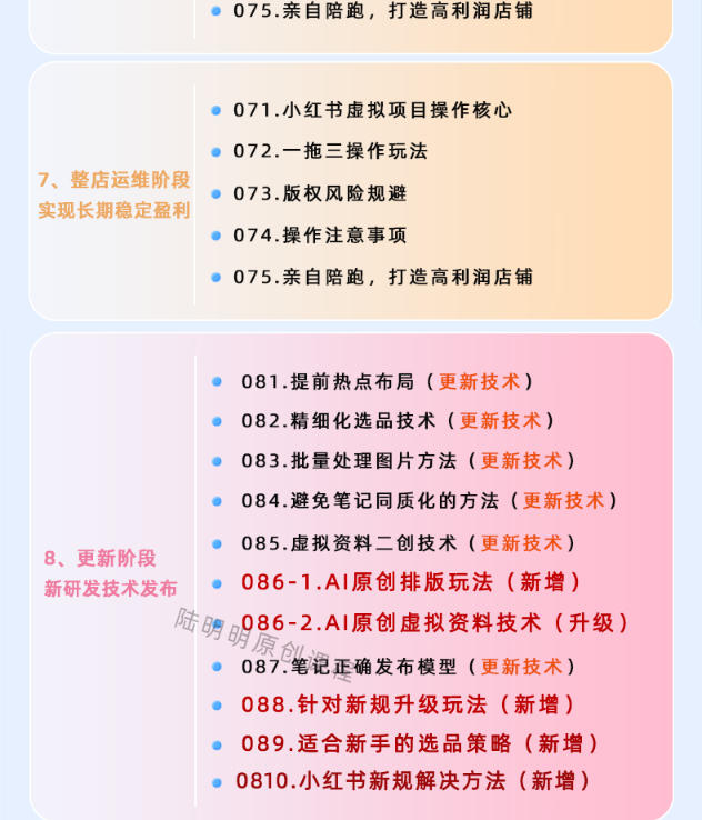 小红书虚拟项目特训班9.0，AI原创PPT技术全跑通，单品单店月纯利润几个W| 鹿鸣网创