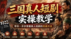 三国真人短剧实操教学，带你一步步掌握真人短剧的实战方法| 鹿鸣网创