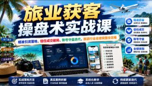 旅业获客操盘术实战课｜精准引流落地、信任成交破局、账号守盘迭代、旅游行业业绩突围全攻略| 鹿鸣网创