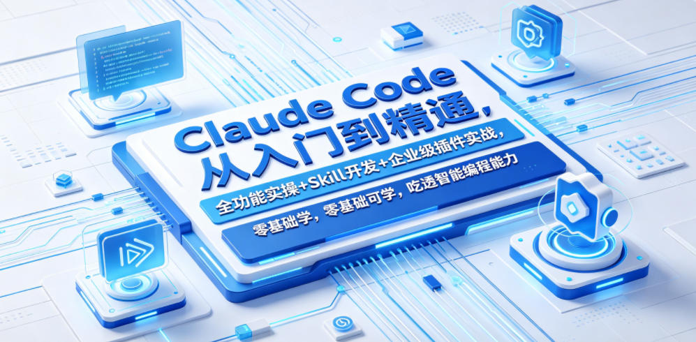 Claude Code从入门到精通，全功能实操+Skill开发+企业级插件实战，零基础可学，吃透智能编程全能力（更新0712）| 鹿鸣网创
