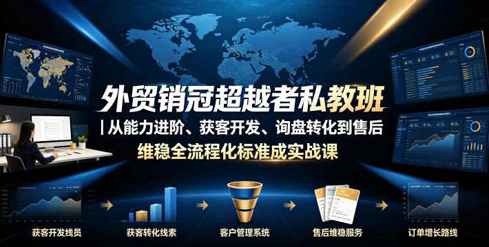 外贸销冠超越者私教班｜从能力进阶、获客开发、询盘转化到售后维稳全流程标准化成交实战课| 鹿鸣网创