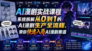 AI漫剧实战课程,系统拆解从0到1的AI漫剧生产全流程,带你快速入局AI漫剧赛道| 鹿鸣网创