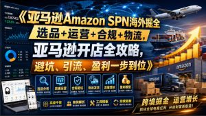 亚马逊Amazon SPN海外掘全,选品+运营+合规+物流,亚马逊开店全攻略,避坑、引流、盈利一步到位| 鹿鸣网创