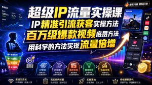 超级IP流量实操课,IP精准引流获客实操方法,百万级爆款视频底层方法,用科学的方法实现流量倍增| 鹿鸣网创