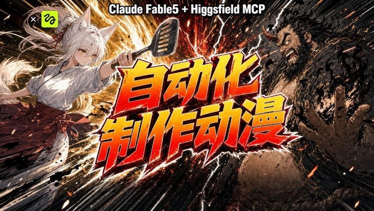 AI自动化动漫制作！Claude Fable 5接入Higgsfield MCP，直接生成完整创意内容| 鹿鸣网创