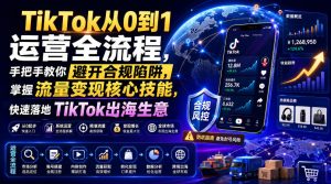 TikTok从0到1运营全流程，手把手教你避开合规陷阱，掌握流量变现核心技能，快速落地TikTok出海生意（更新7月）| 鹿鸣网创