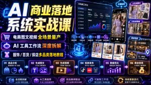 AI商业落地系统实战课|电商图文视频全场景量产・AI工具工作流深度拆解・服饰/百货/探店多品类落地教程| 鹿鸣网创