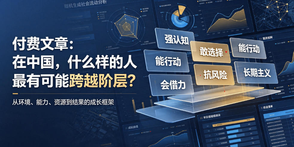 付费文章：在中国，什么样的人最有可能跨越阶层？| 鹿鸣网创