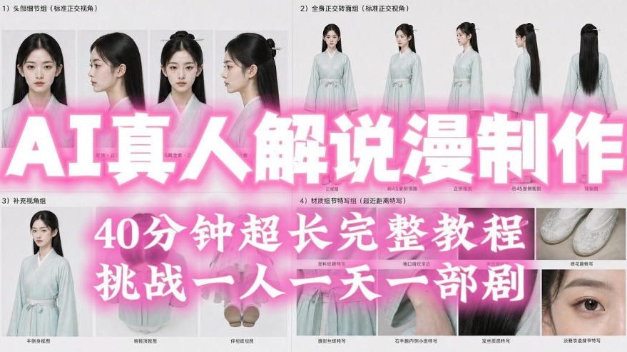 2026年AI真人解说漫剧自动批量化制作教程，40分钟超长完整，自动批量化制作，挑战一人一天一部剧！| 鹿鸣网创