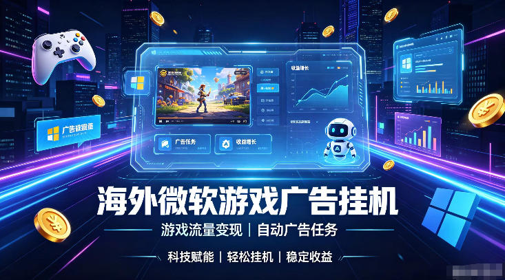 海外游戏广告自动挂G，轻资产海外副业风口，单设备稳定产出500+【揭秘】| 鹿鸣网创