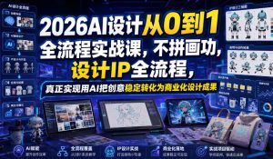 2026AI设计从0到1全流程实战课，不拼画功，设计IP全流程，真正实现用AI把创意稳定转化为商业化设计成果| 鹿鸣网创