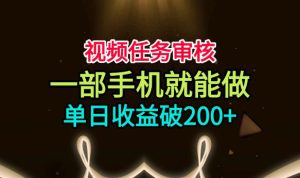 视频任务审核，一部手机就能做，简单上手，单日收益破200+【揭秘】| 鹿鸣网创