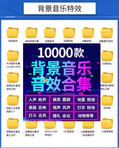宝藏级音效素材包!10000+款背景音乐音效素材合集,自然片头婚礼会议常用音效包,分类清晰| 鹿鸣网创