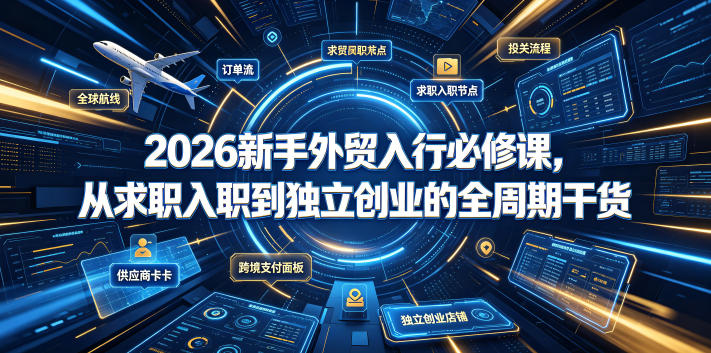 2026新手外贸入行必修课，从求职入职到独立创业的全周期干货| 鹿鸣网创