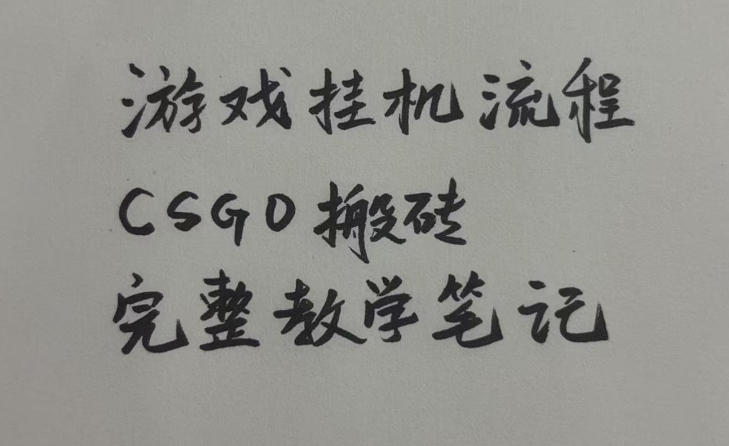 游戏挂G全流程笔记分享，CSGO游戏搬砖，小白看了当天学会见收益【揭秘】| 鹿鸣网创