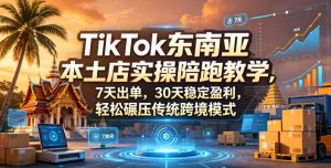 TikTok东南亚本土店实操陪跑教学，7天出单，30天稳定盈利，轻松碾压传统跨境模式（更新0819）| 鹿鸣网创