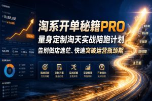 淘系开单秘籍PRO，量身定制淘天实战陪跑计划，告别做店迷茫、快速突破运营瓶颈期（更新260823）| 鹿鸣网创