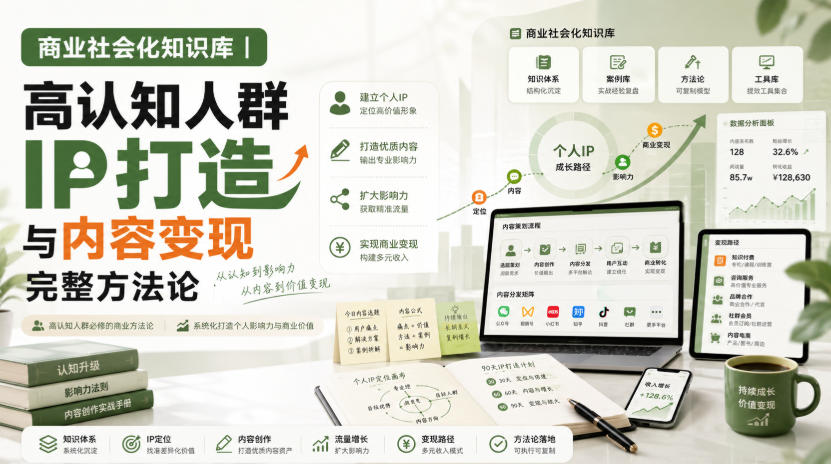 商业社会化知识库｜高认知人群IP打造与内容变现完整方法论【文档】| 鹿鸣网创