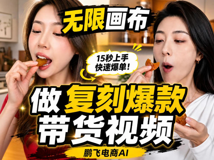 无限画布实操教程，搭一个炸裂级黑科技工作流——一键复刻爆款带货视频| 鹿鸣网创