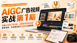AIGC广告视频实战第1期，主流AI视频工具实操、品牌案例深度拆解、赛事参赛、作品集包装商业接单方面教程| 鹿鸣网创