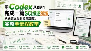 用Codex从0到1完成一篇SCI综述2026，从选题文献到投稿回复，完整全流程教学| 鹿鸣网创