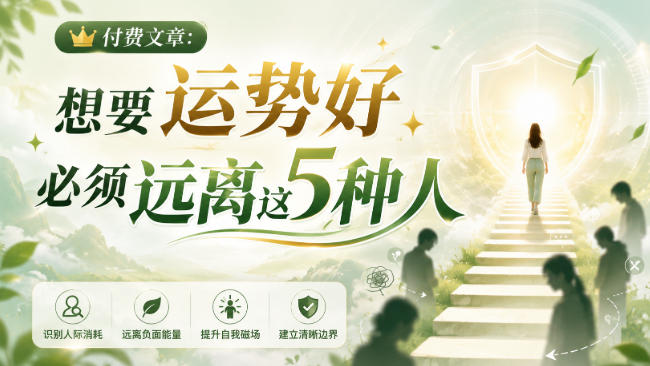 付费文章：想要运势好，必须远离这5种人| 鹿鸣网创