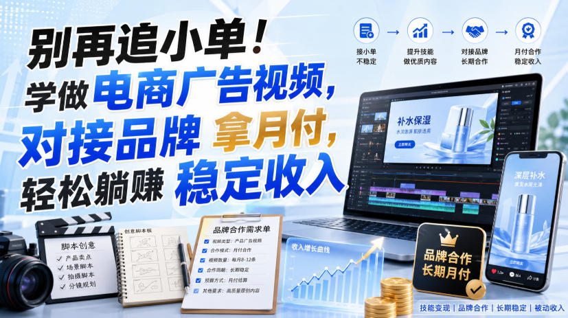 别再追小单！学做电商广告视频，对接品牌拿月付，轻松躺賺稳定收入【原创双语字幕】| 鹿鸣网创