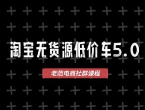 淘宝无货源价车5.0，​2026最新VIP淘宝无货源课程，1688代发，蓝海选品，零成本创业首选（更新26年8月3日）| 鹿鸣网创