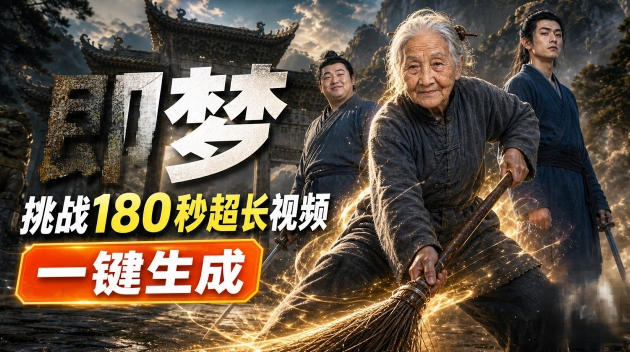即梦挑战180秒超长视频！一键生成3分钟电影？完整制作流程详细分享！| 鹿鸣网创