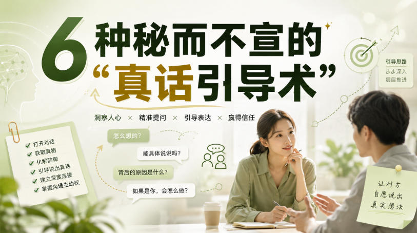 付费文章：6种秘而不宣的“真话引导术”| 鹿鸣网创