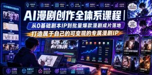 AI漫剧创作全体系课程｜从0基础剧本IP到批量爆款漫剧成片落地，打造属于自己的可变现的专属漫剧IP| 鹿鸣网创