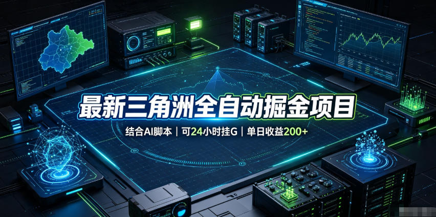 最新三角洲全自动掘金项目，结合AI脚本，可24小时挂G，单日收益200+【揭秘】| 鹿鸣网创