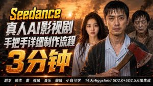 3分钟真人AI影视剧怎么做？SD 2.0手把手完整制作流程｜Higgsfield 14天SD 2.0/2.5无限生成| 鹿鸣网创