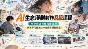 AI生态漫剧制作系统课程，从零吃透完整创作流程，新手零门槛独立产出优质漫剧作品| 鹿鸣网创