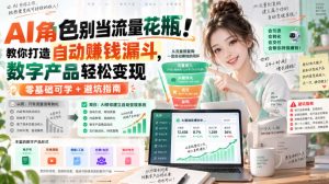 AI角色别当流量花瓶！教你打造自动賺钱漏斗，数字产品轻松变现（零基础可学+避坑指南）【原创双语字幕】| 鹿鸣网创