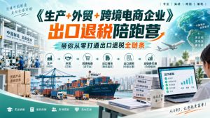 《生产+外贸+跨境电商企业》出口退税陪跑营，带你从零打通出口退税全链条| 鹿鸣网创