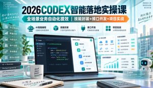 2026Codex智能落地实操课，全场景业务自动化提效，技能封装+接口开发+项目实战| 鹿鸣网创
