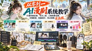 从零到一AI漫剧系统教学，打通风格定调、写文二创、人物场景出图、分镜配音、批量成片、热点涨粉全流程| 鹿鸣网创