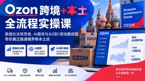 Ozon跨境+本土全流程实操课，数据化决策思维、AI提效与从0到1落地路线图，带你真正跑通俄罗斯本土店| 鹿鸣网创