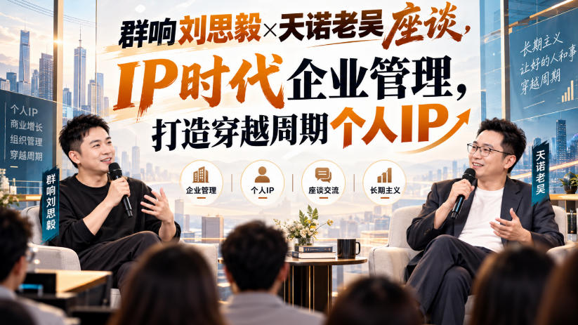 群响刘思毅×天诺老吴座谈，IP时代企业管理，打造穿越周期个人IP| 鹿鸣网创