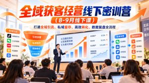 全域获客经营线下密训营（8-9月线下课），打通全域引流、私域留存、高效转化、数据复盘全流程| 鹿鸣网创