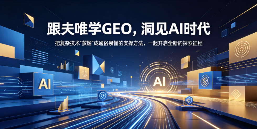 跟夫唯学GEO，洞见AI时代，把复杂技术“蒸馏”成通俗易懂的实操方法，一起开启全新的探索征程（更新26年10月）| 鹿鸣网创