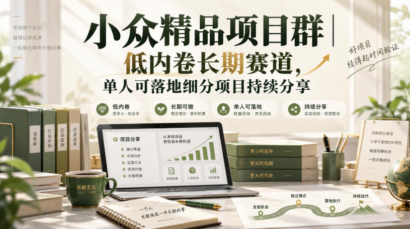 小众精品项目群｜低内卷长期赛道，单人可落地细分项目持续分享| 鹿鸣网创