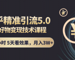 知乎精准引流5.0+知乎好物变现技术课程：每天1-2小时5天看效果，月入3W+| 鹿鸣网创