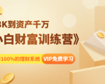 《小白财富训练营》月入3K到资产千万,这是套100%的理财系统(11节课)| 鹿鸣网创