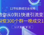 12节社群成交全攻略：从0到1快速引流变现，3天裂变300个群一晚成交103万| 鹿鸣网创