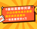 0基础直播带货课：小白也能低成本搭建疯狂卖货直播间：1场直播带货6万| 鹿鸣网创