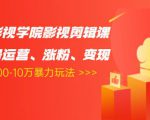 卡牌影视学院影视剪辑课:影视号运营、涨粉、变现、月入5000-10万暴力玩法| 鹿鸣网创