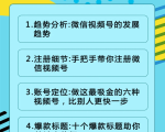 视频号运营实战课2.0，目前市面上最新最全玩法，快速吸粉吸金（10节视频）| 鹿鸣网创